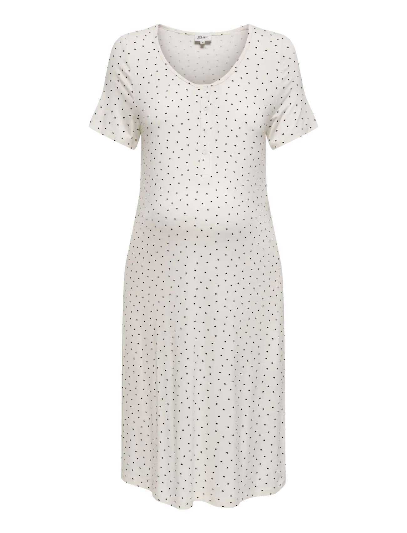 Only Maternity OLMNINA SS ONECK PLACKET MIDI DRESS JRS - Tøj - CLOUD DANCER / white