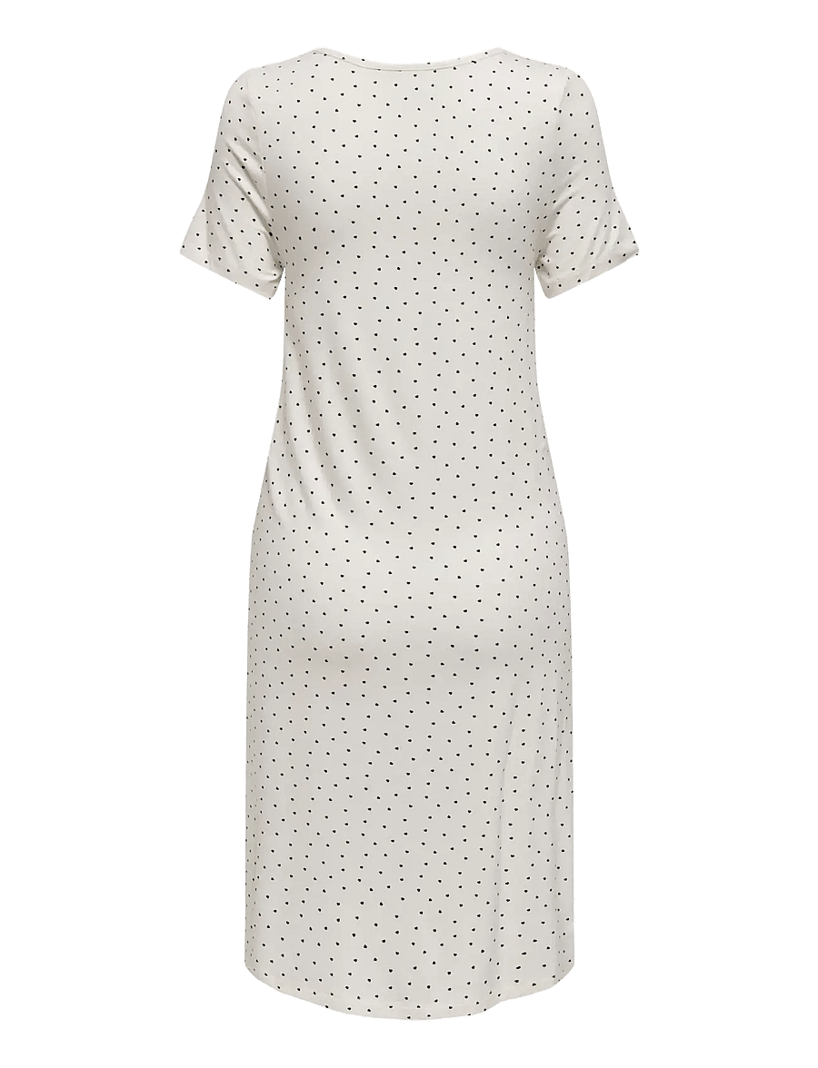 Only Maternity - OLMNINA SS ONECK PLACKET MIDI DRESS JRS - t-shirtkjoler - cloud dancer - 1