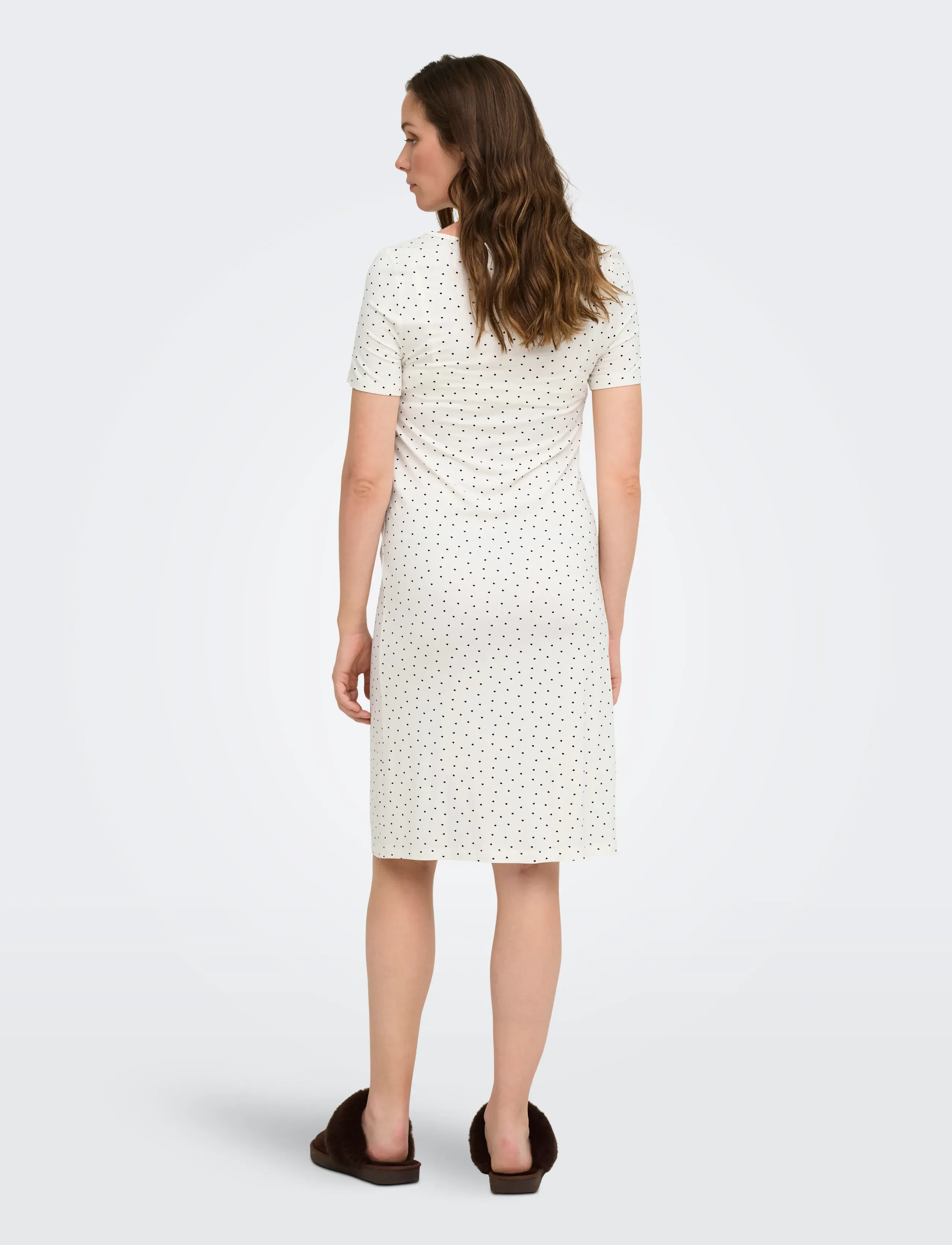 Only Maternity - OLMNINA SS ONECK PLACKET MIDI DRESS JRS - t-shirtkjoler - cloud dancer - 4