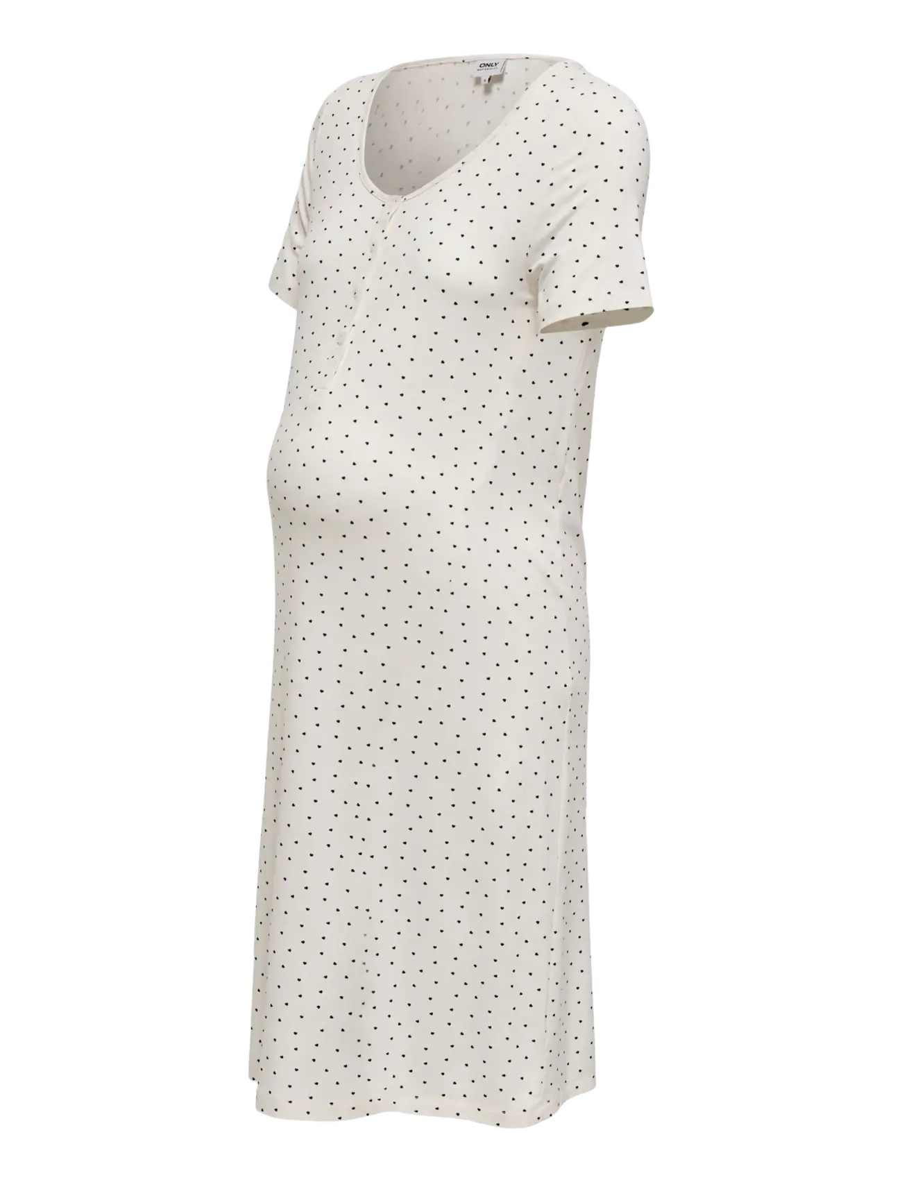 Only Maternity - OLMNINA SS ONECK PLACKET MIDI DRESS JRS - t-shirtkjoler - cloud dancer - 2