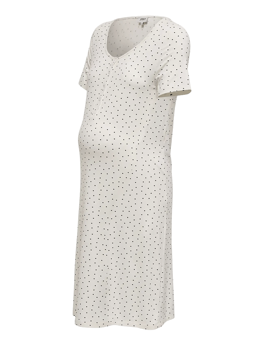 Only Maternity - OLMNINA SS ONECK PLACKET MIDI DRESS JRS - t-shirtkjoler - cloud dancer - 2