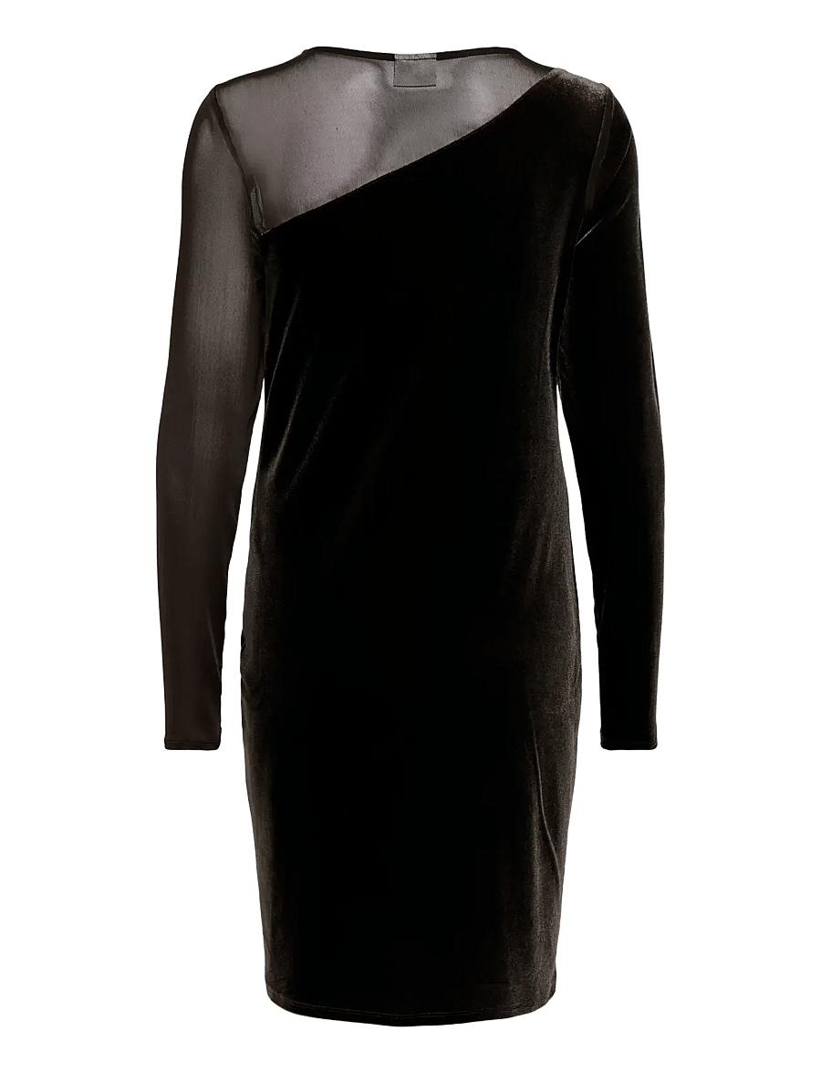 Only Maternity - OLMSMOOTH L/S MESH MIX MINI DRESS JRS - party dresses - chocolate torte - 2