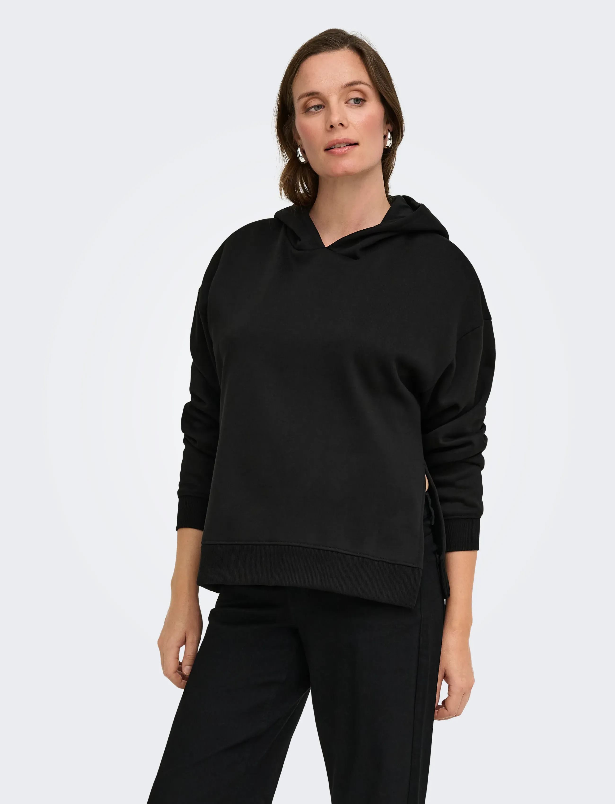 Only Maternity - OLMCOSITA BASE L/S SLIT HOOD SWEAT JRS - laveste priser - black - 0
