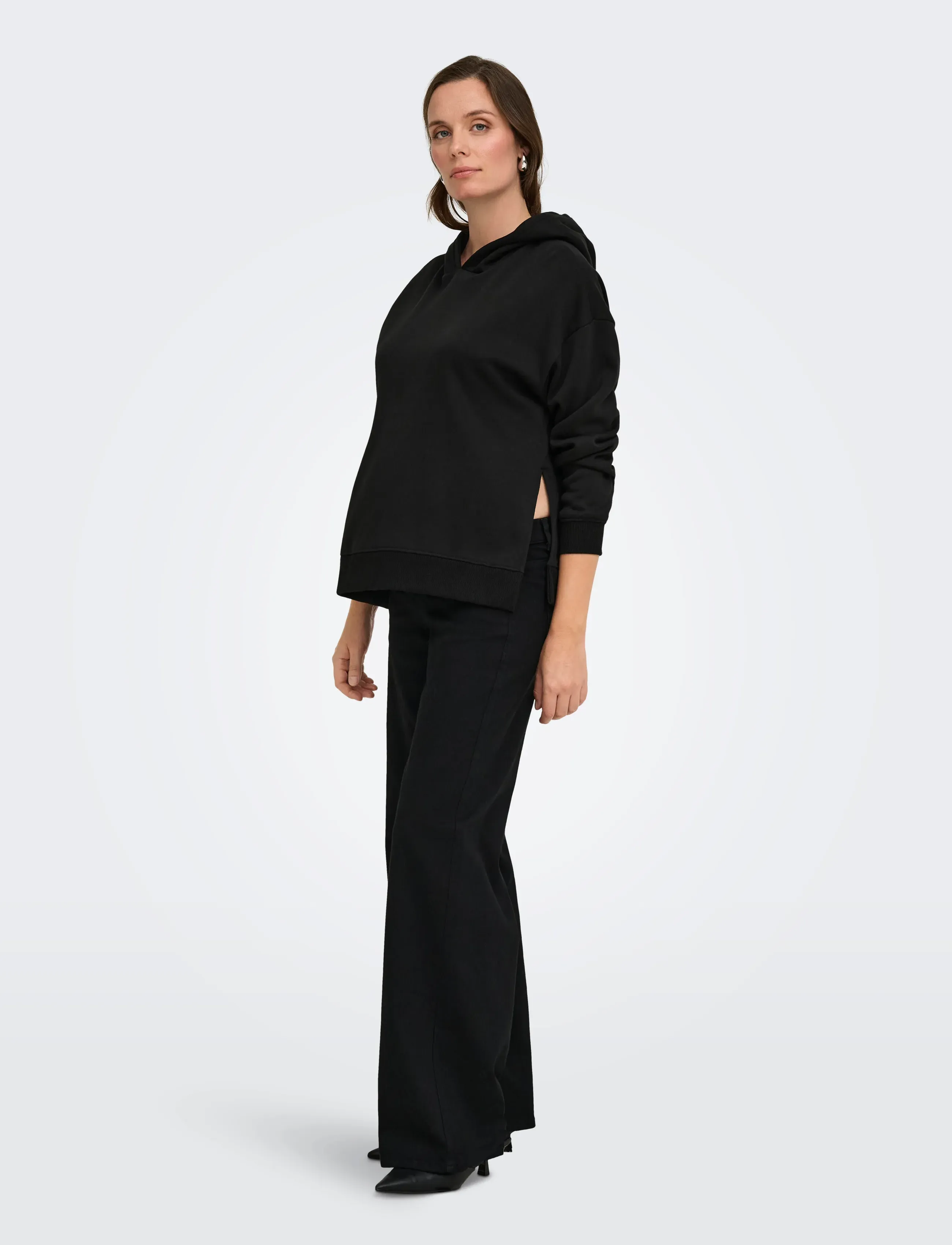 Only Maternity - OLMCOSITA BASE L/S SLIT HOOD SWEAT JRS - laveste priser - black - 5