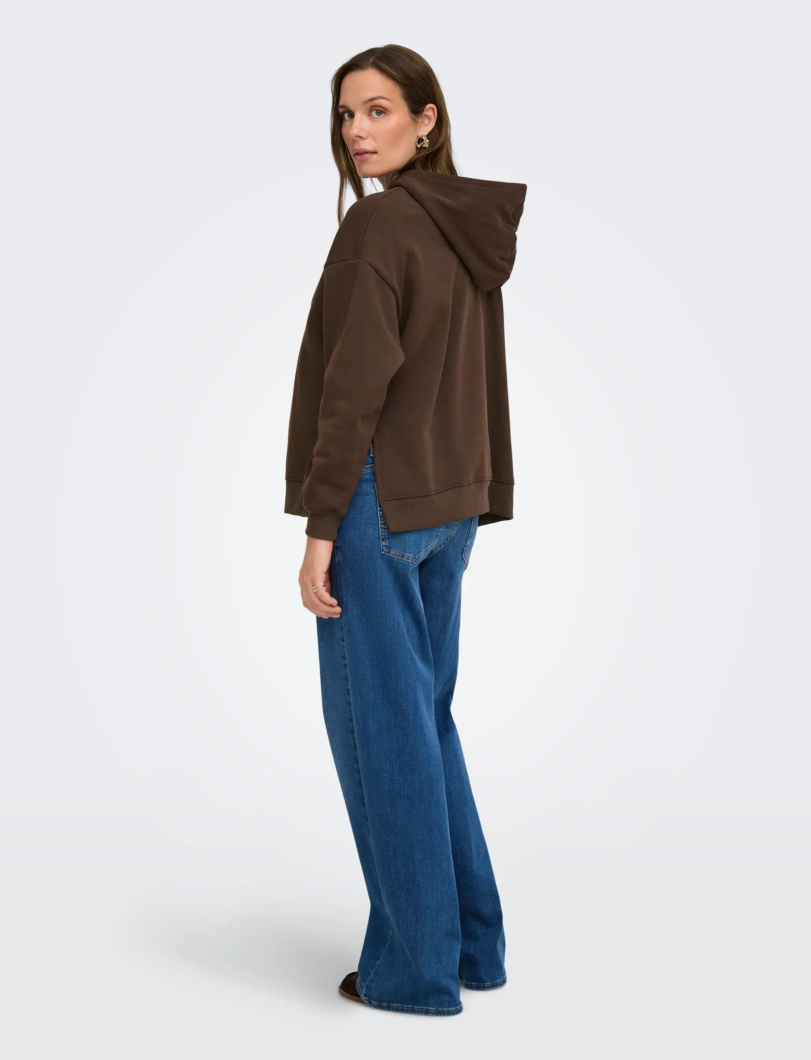Only Maternity - OLMCOSITA BASE L/S SLIT HOOD SWEAT JRS - laveste priser - coffee bean - 4