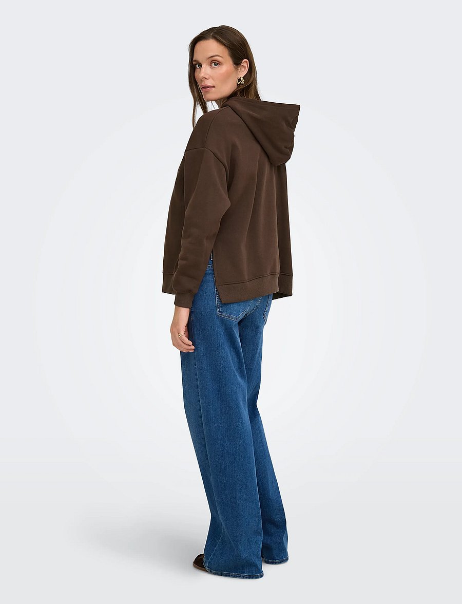 Only Maternity - OLMCOSITA BASE L/S SLIT HOOD SWEAT JRS - hoodies - coffee bean - 4