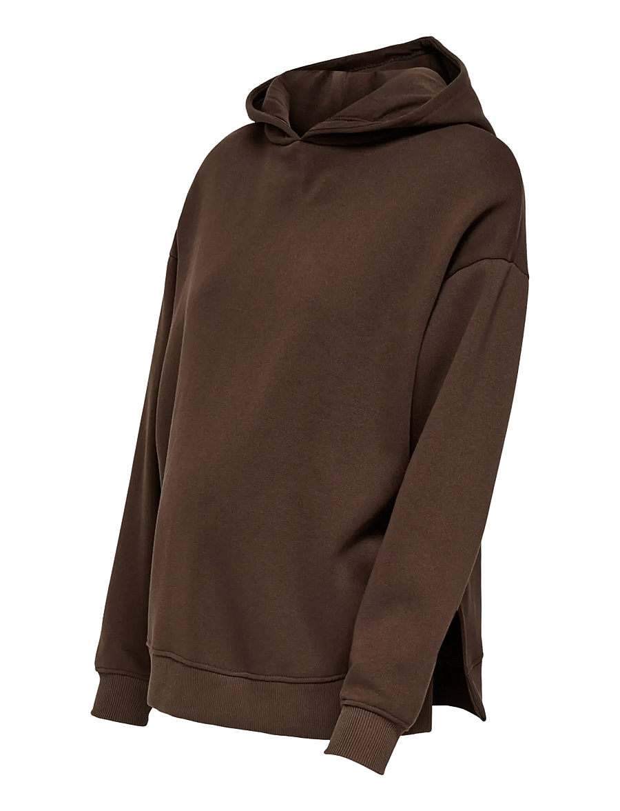 Only Maternity - OLMCOSITA BASE L/S SLIT HOOD SWEAT JRS - hoodies - coffee bean - 2