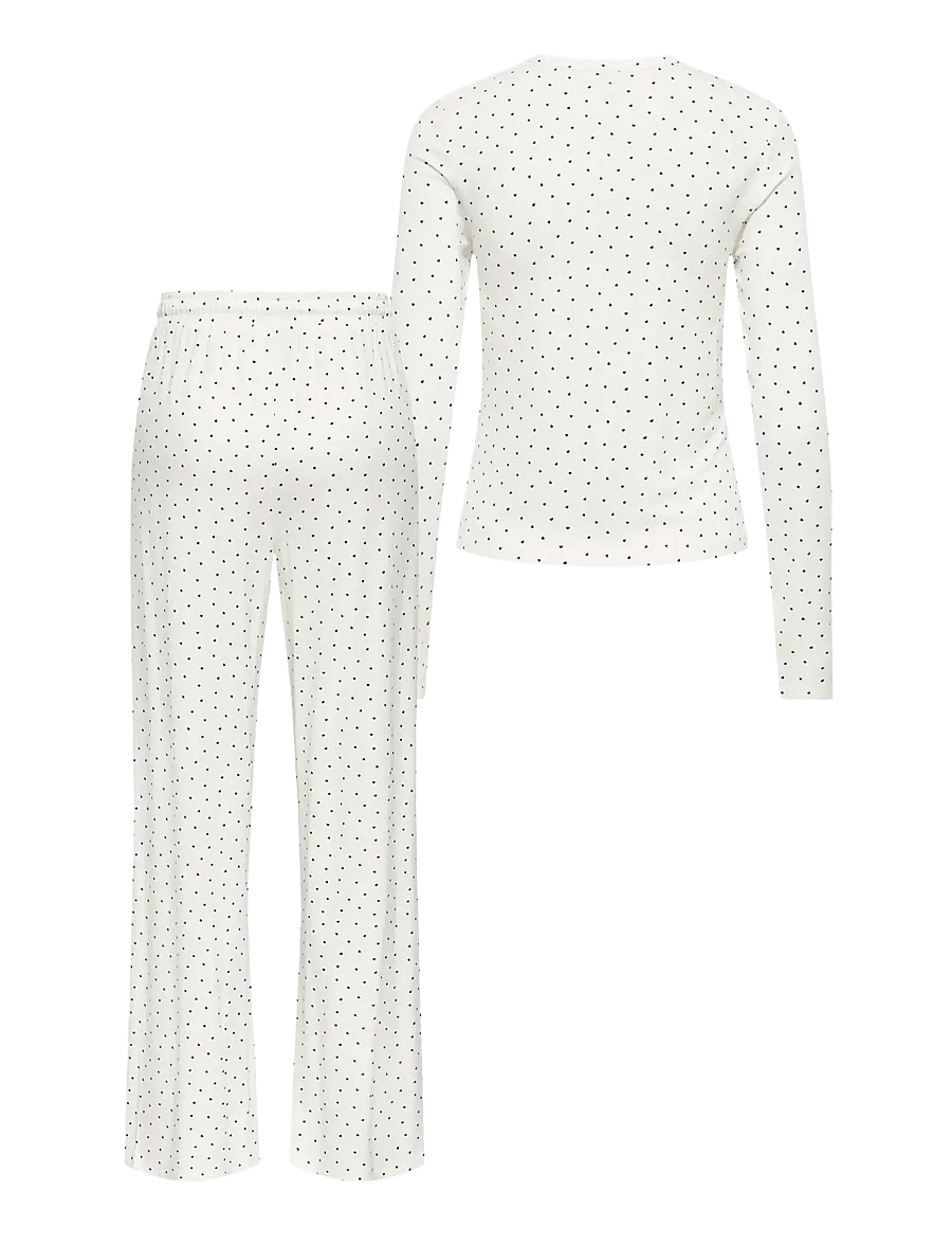 Only Maternity - OLMNINA LS AOP TOP/U/B PANT SET JRS - kodu- ja ööriided - cloud dancer - 1