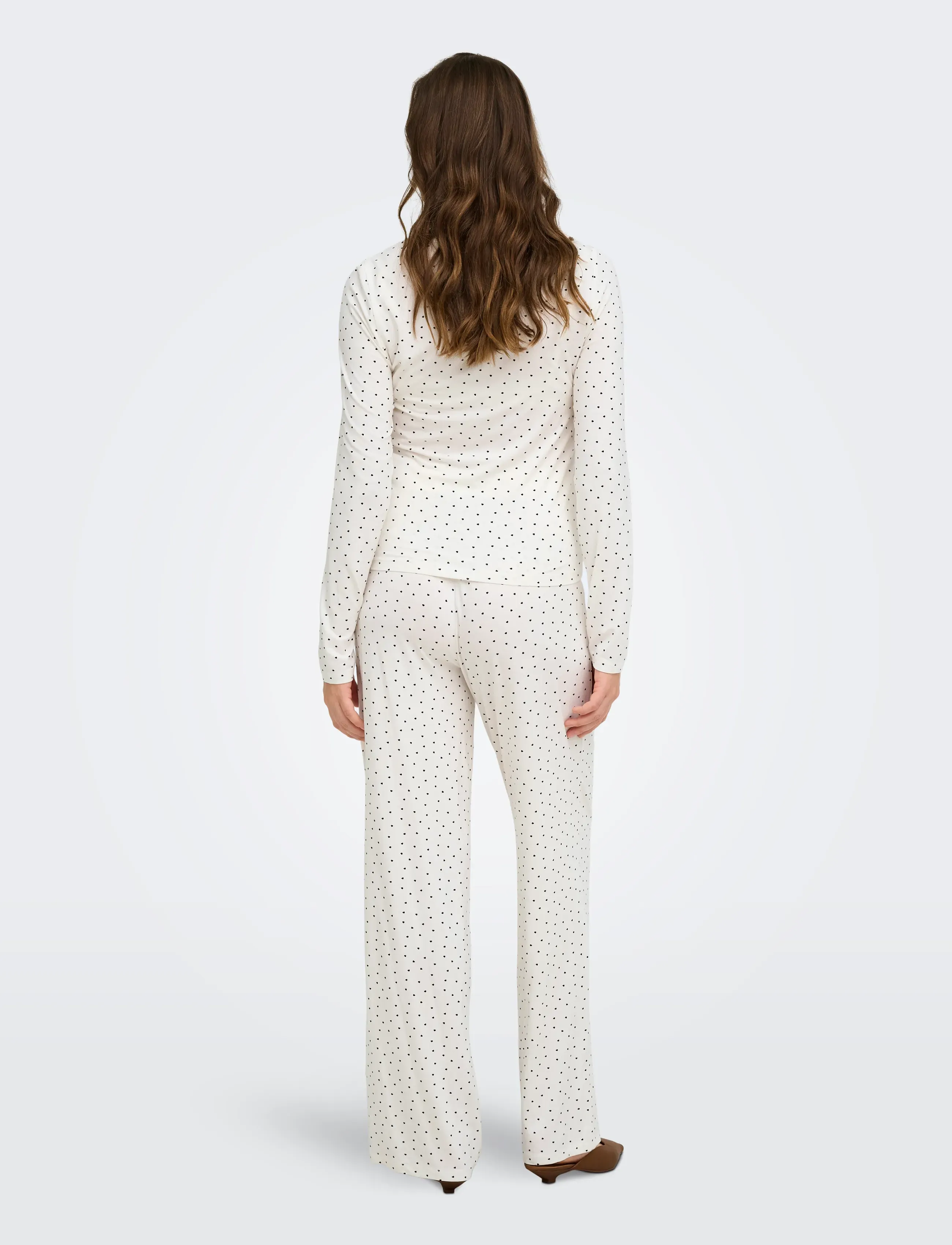 Only Maternity - OLMNINA LS AOP TOP/U/B PANT SET JRS - efterårsbesparelser - cloud dancer - 4