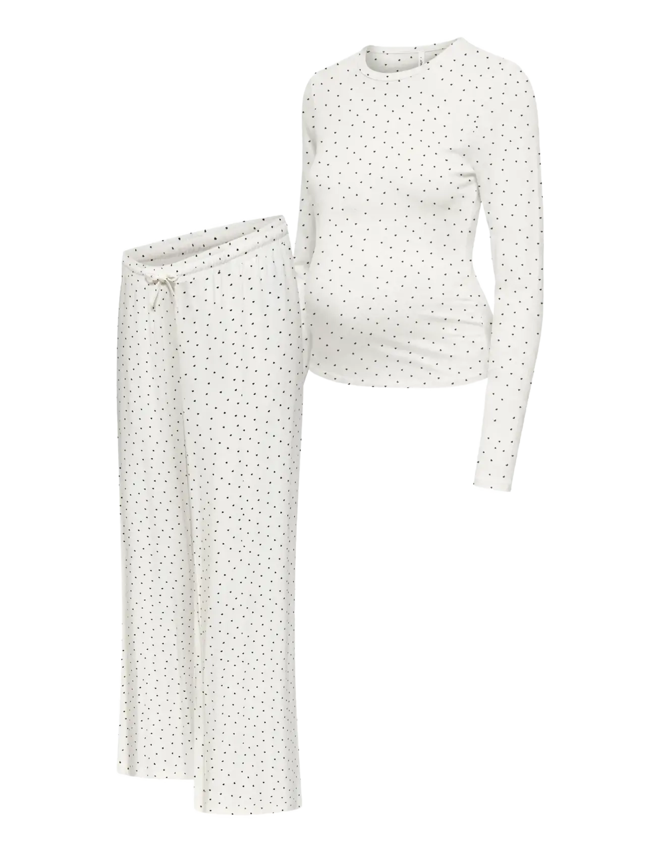 Only Maternity - OLMNINA LS AOP TOP/U/B PANT SET JRS - kodu- ja ööriided - cloud dancer - 2