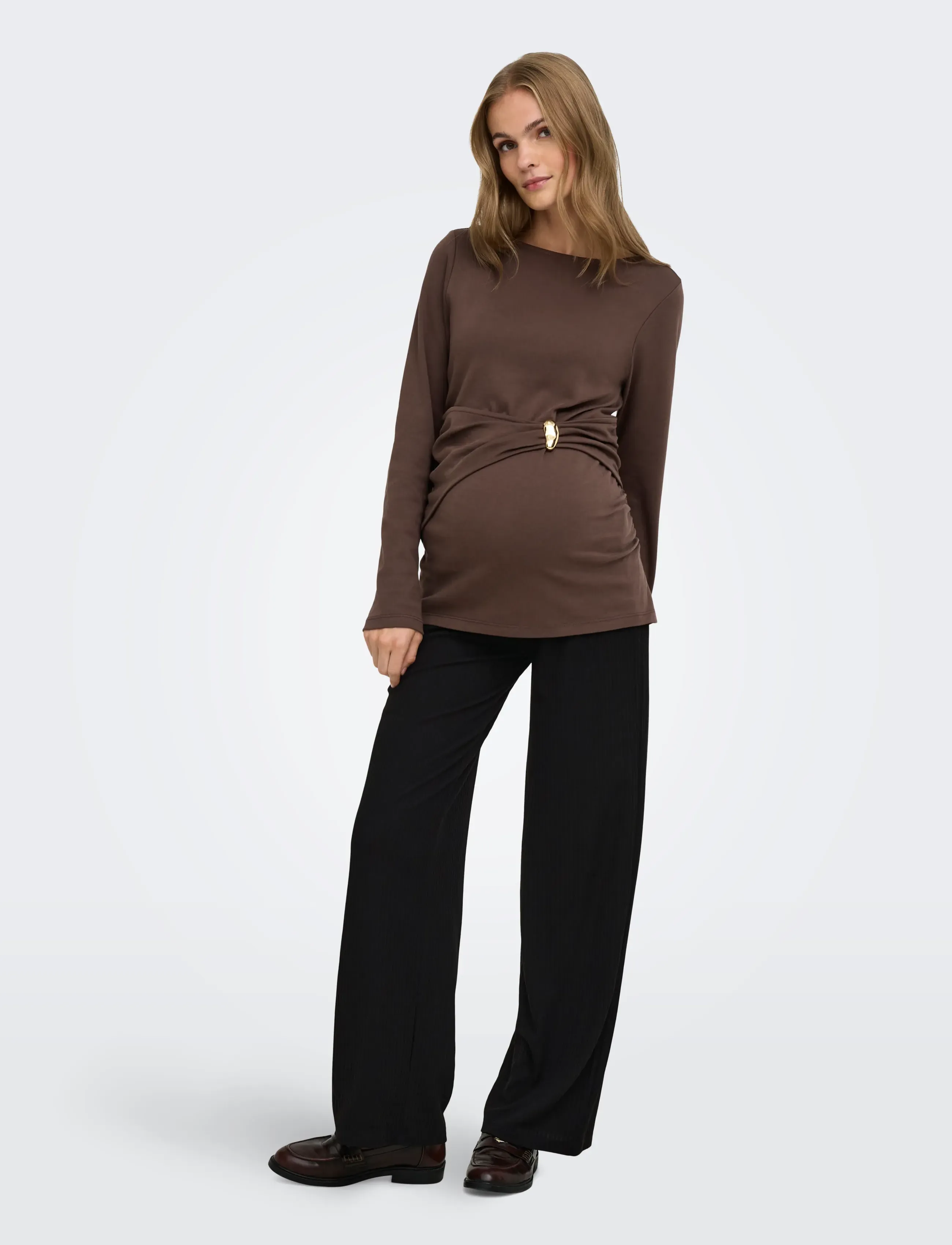 Only Maternity - OLMMALAYA O/B WIDE PANT JRS - laia säärega püksid - black - 5
