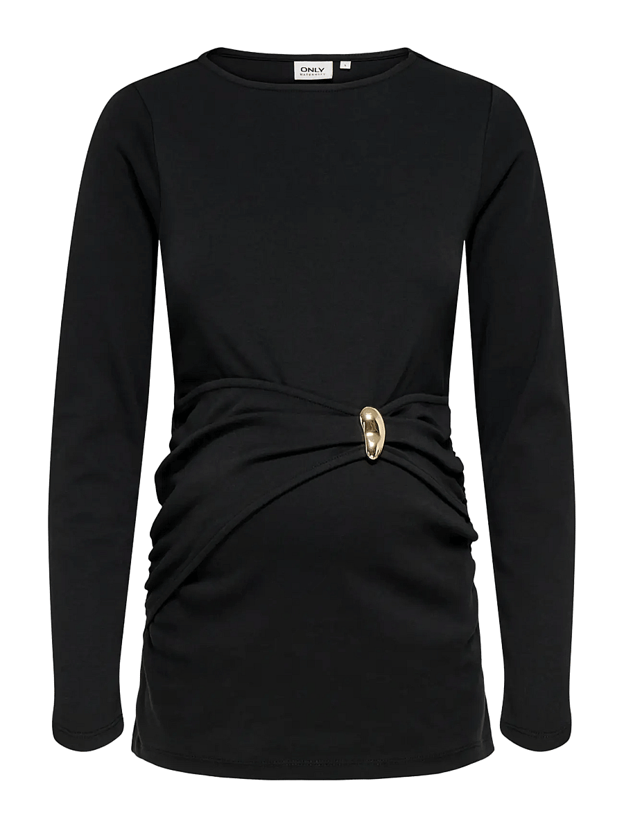 Only Maternity - OLMEVALYN L/S BOATNECK TOP JRS - black - 0