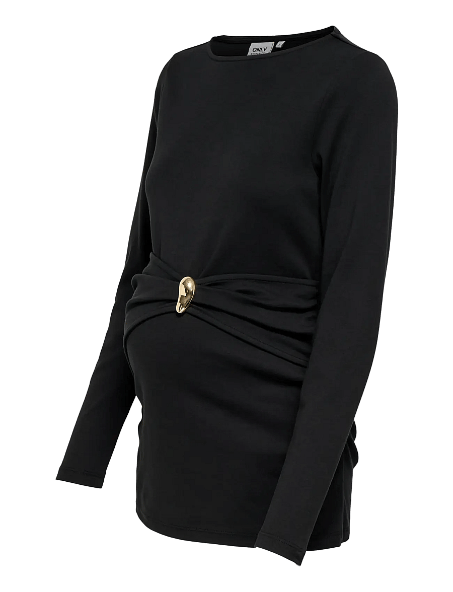 Only Maternity - OLMEVALYN L/S BOATNECK TOP JRS - black - 2