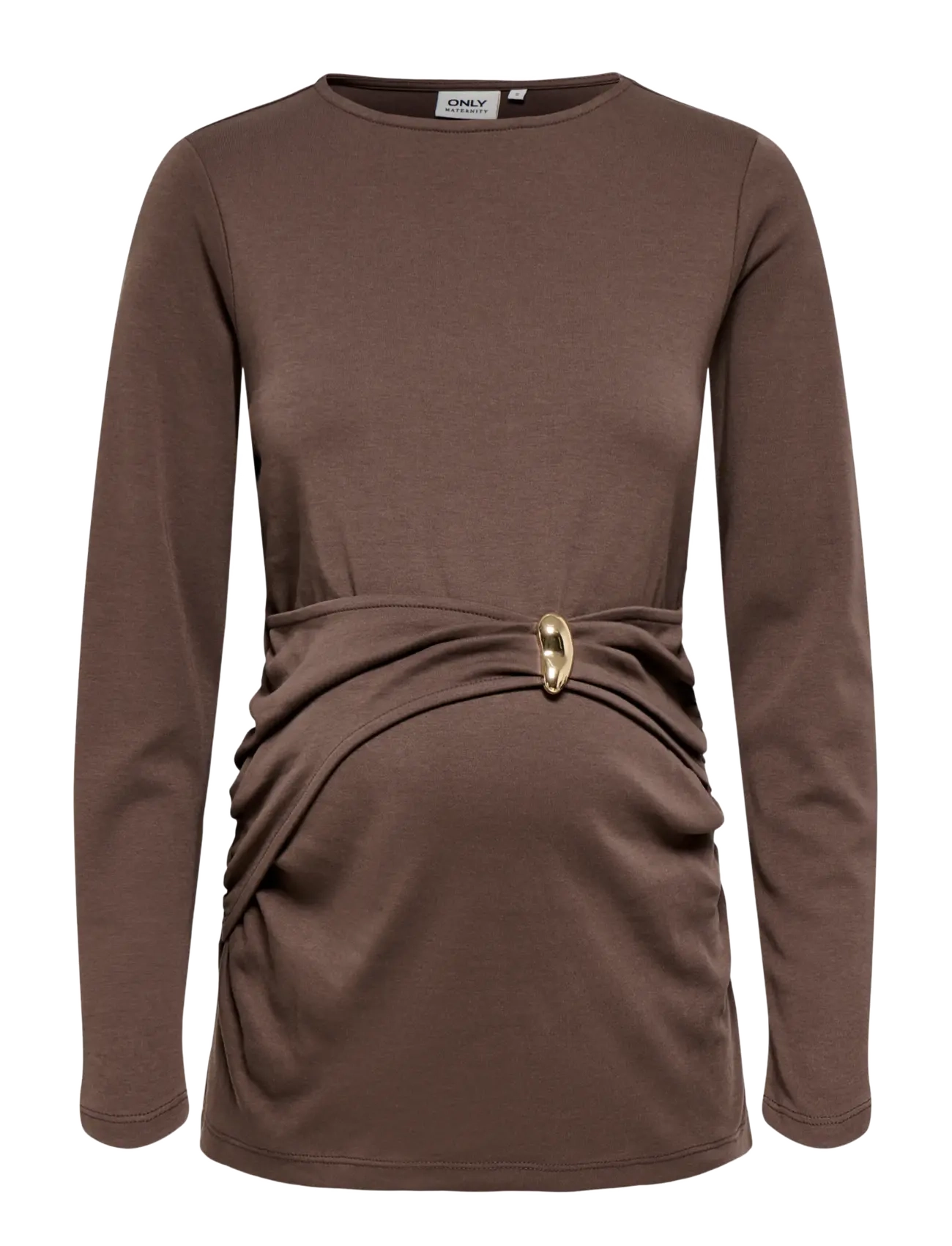 Only Maternity - OLMEVALYN L/S BOATNECK TOP JRS - pikkade varrukatega topid - chocolate martini - 0