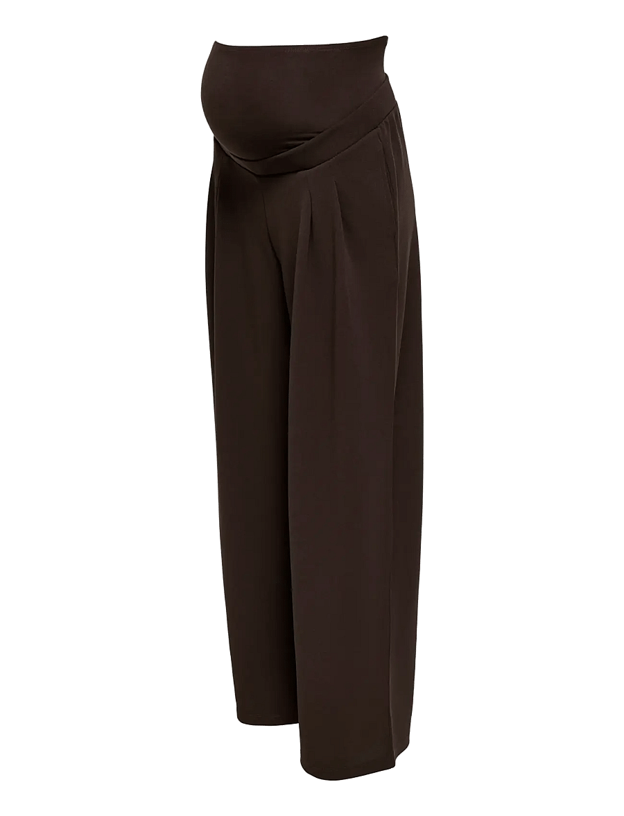 Only Maternity - OLMBANG WIDE O/B PANT JRS - bottoms - coffee bean - 3