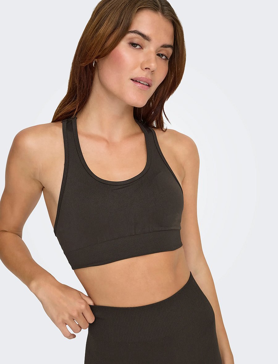 Only Play - ONPDAISY-2 SEAM BRA NOOS - medium støtte - chocolate torte - 5