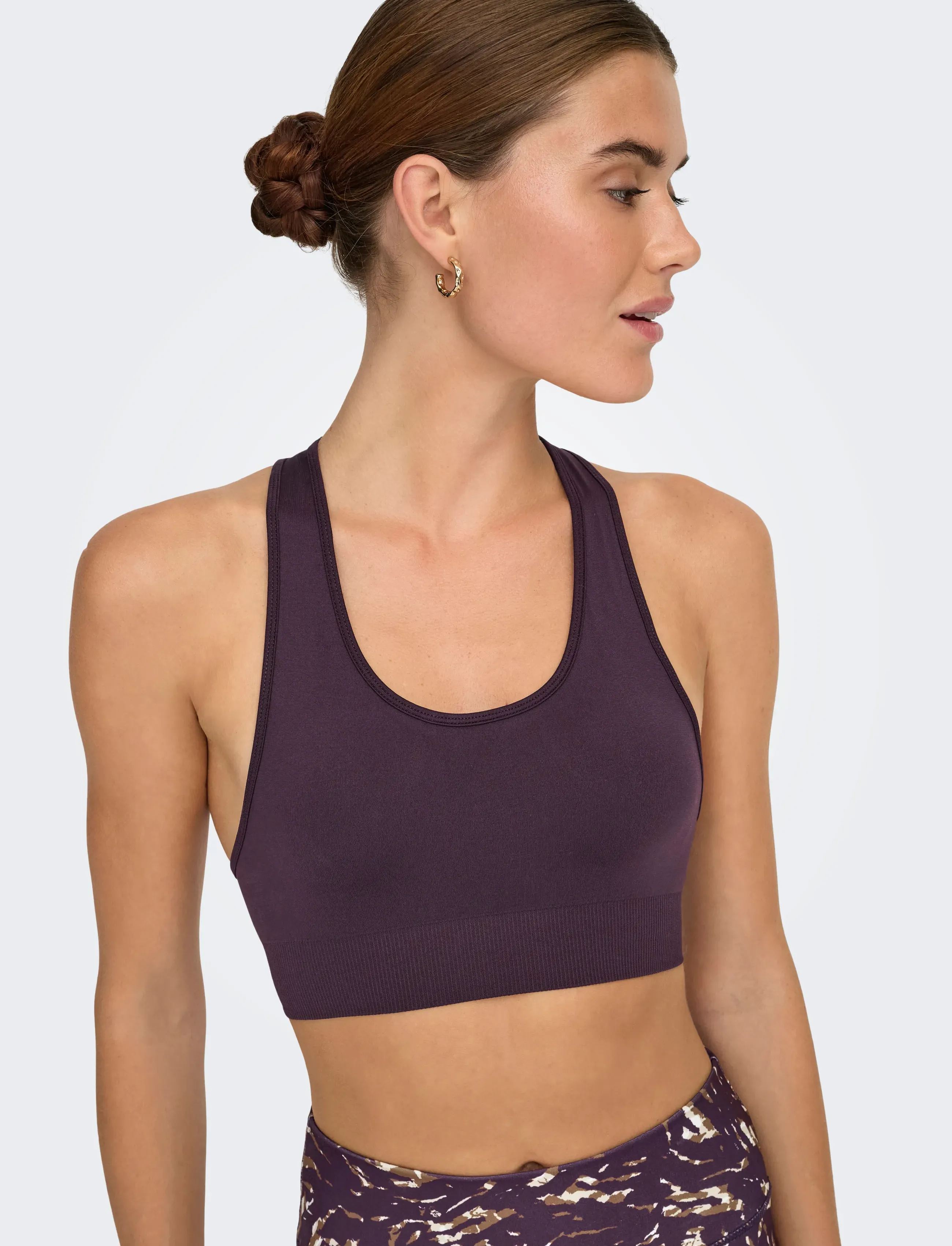 Only Play - ONPDAISY-2 SEAM BRA NOOS - medium støtte - plum perfect - 5