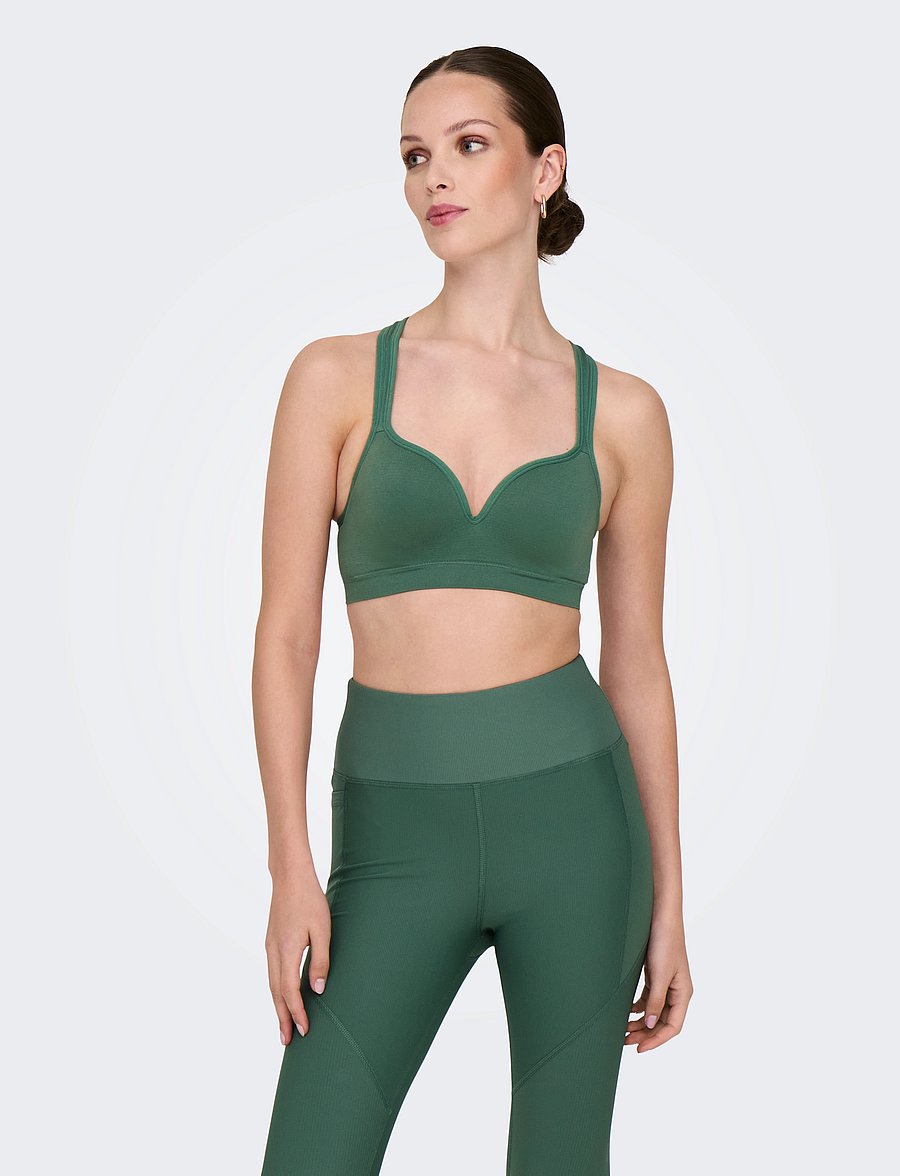 Only Play - ONPMARTINE-2 SEAM BRA NOOS - sportinės liemenėlės - duck green - 0