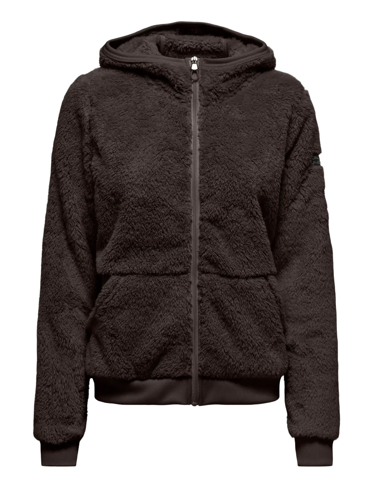 ONPFLUFFY HOOD FZ LS JCK - CHOCOLATE TORTE