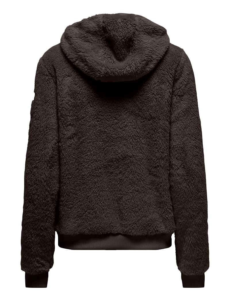 Only Play - ONPFLUFFY HOOD FZ LS JCK - huvtröjor - chocolate torte - 2