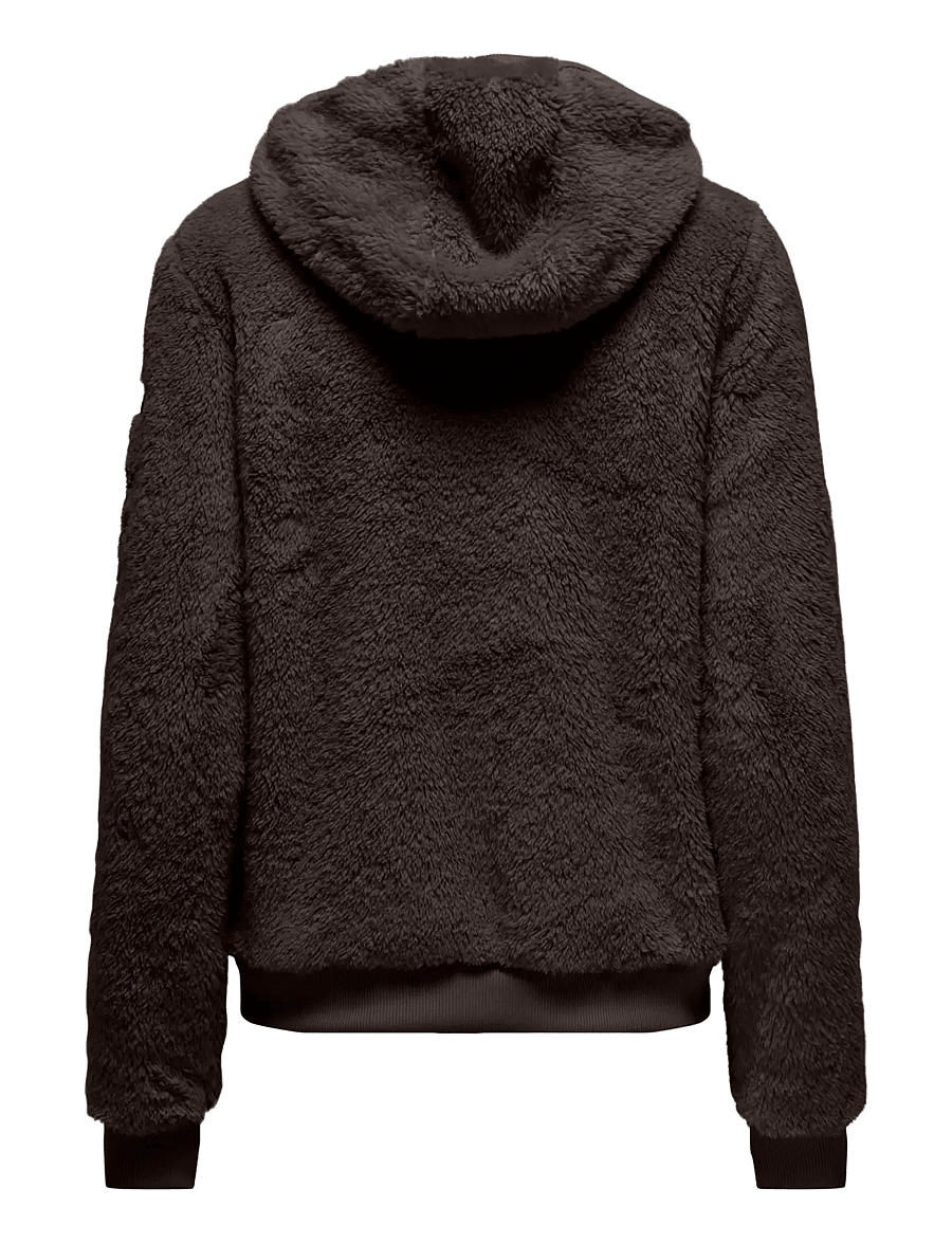 Only Play - ONPFLUFFY HOOD FZ LS JCK NOOS - huvtröjor - chocolate torte - 2