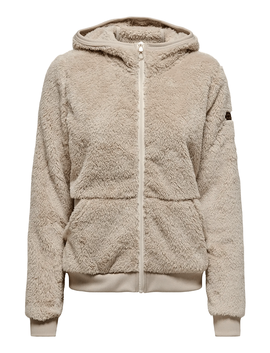 Only Play - ONPFLUFFY HOOD FZ LS JCK NOOS - sweatshirts - pumice stone - 1