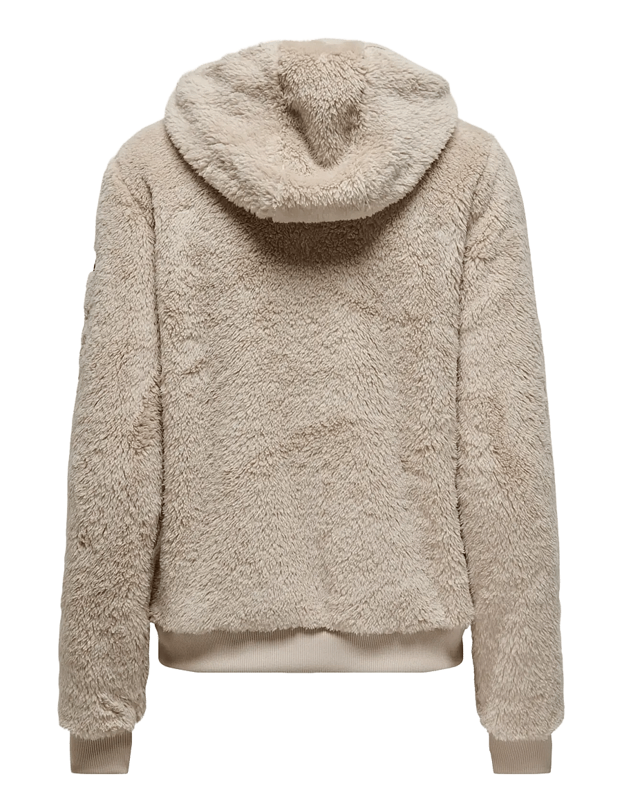 Only Play - ONPFLUFFY HOOD FZ LS JCK NOOS - sweatshirts - pumice stone - 2