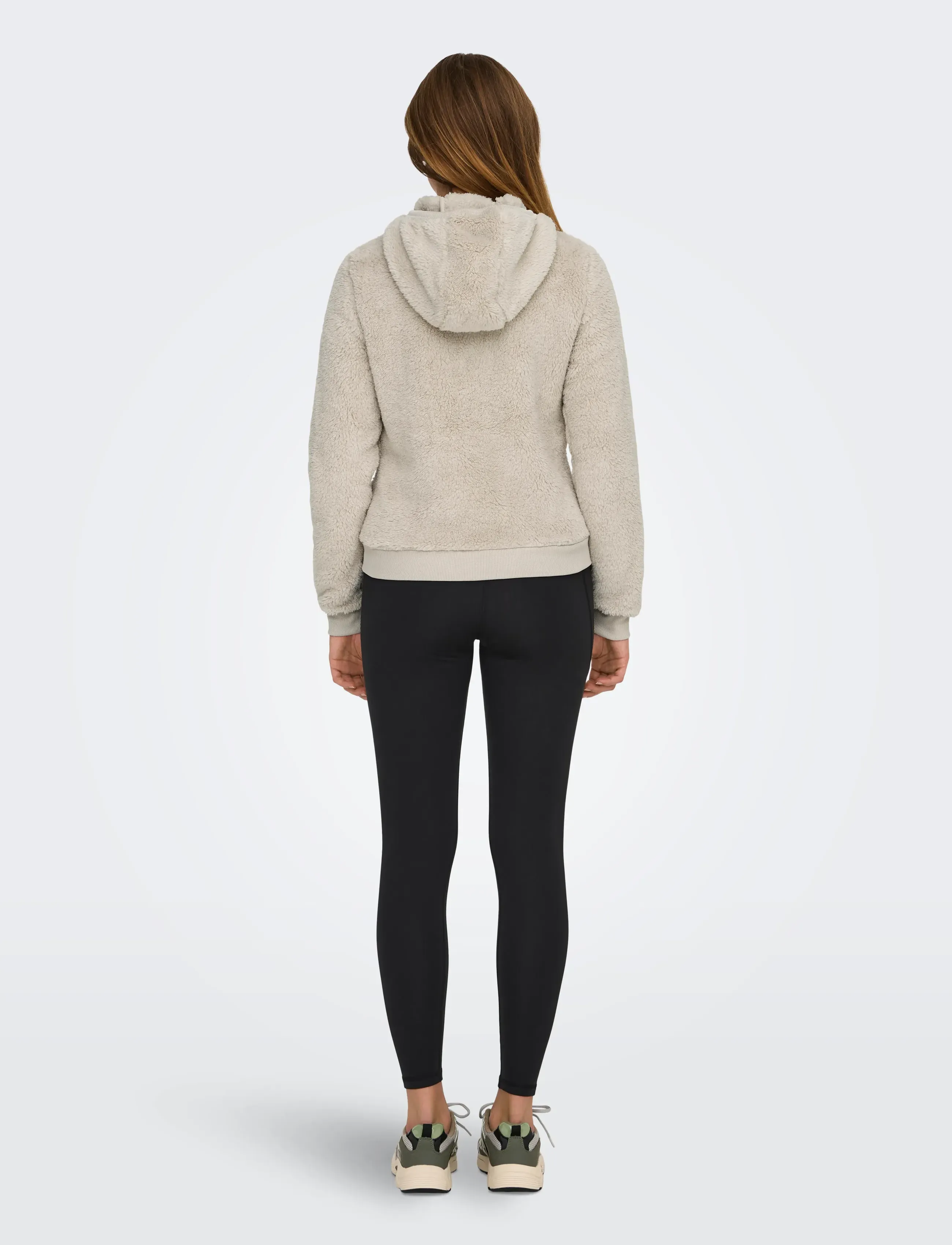 Only Play - ONPFLUFFY HOOD FZ LS JCK NOOS - sweatshirts - pumice stone - 3