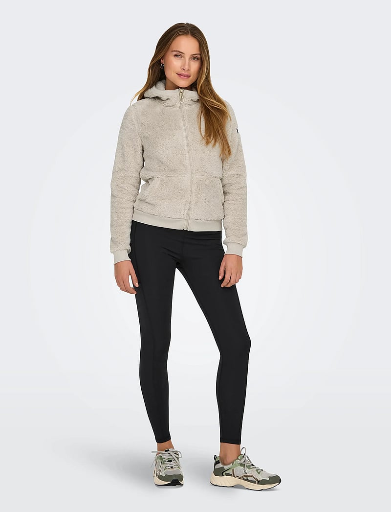 Only Play - ONPFLUFFY HOOD FZ LS JCK - oberteile - pumice stone - 5