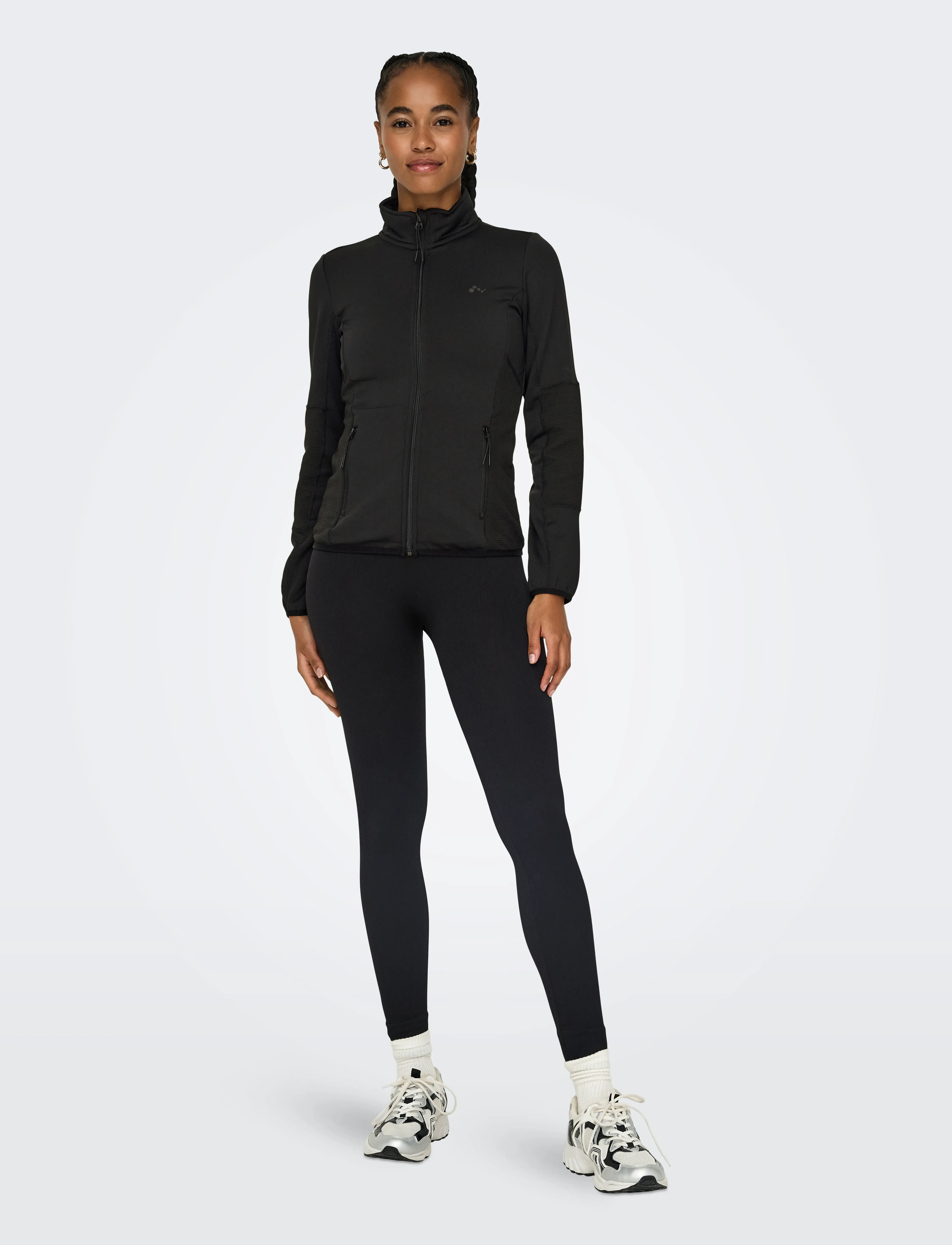 Only Play Onpjetta Hn Fz Ls Fleece Jck Noos, L, Black, Sweatshirts & Hættetrøjer > Fleeces & Midlayers, Dame