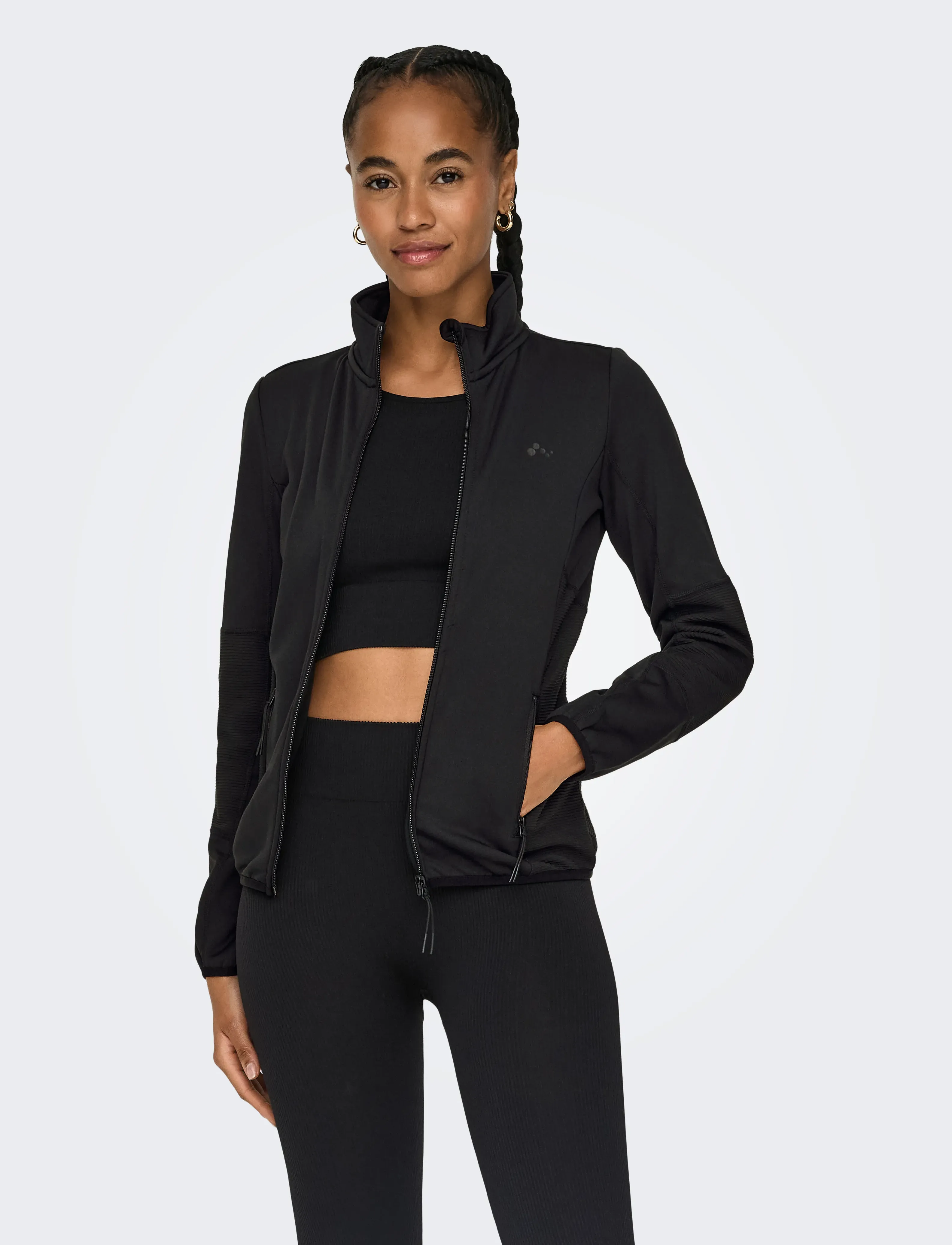 Only Play - ONPJETTA HN FZ LS FLEECE JCK NOOS - oberteile - black - 5