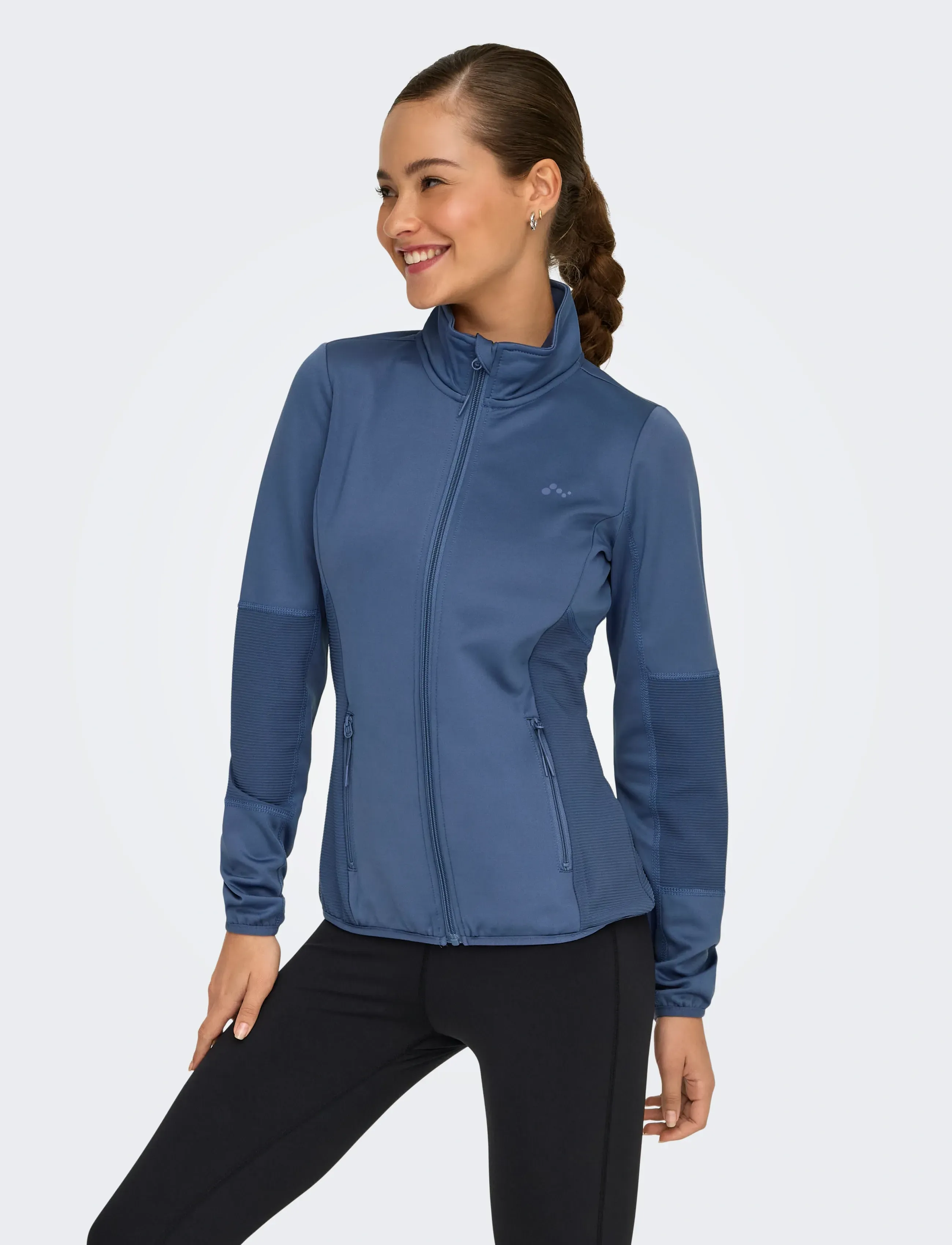 Only Play Onpjetta Hn Fz Ls Fleece Jck Noos, M, Blue, Sweatshirts & Hættetrøjer > Fleeces & Midlayers, Dame