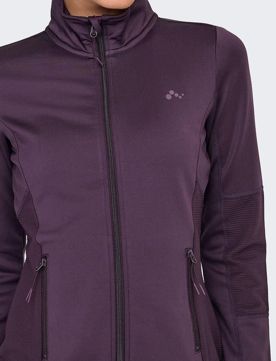 Only Play - ONPJETTA HN FZ LS FLEECE JCK NOOS - overdele - plum perfect - 5