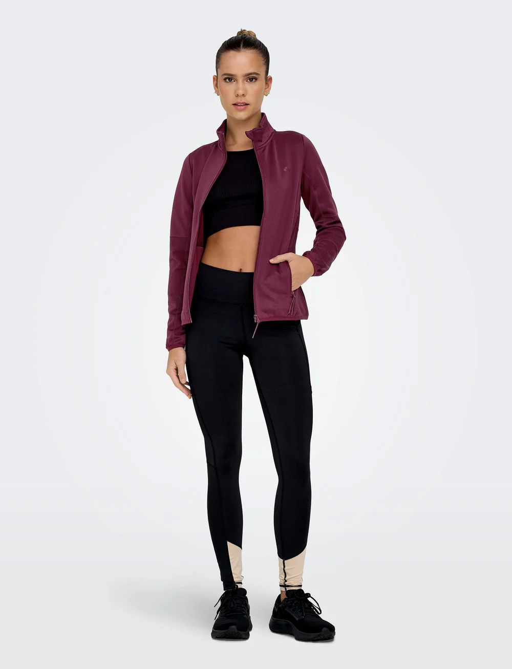 Only Play - ONPJETTA HN FZ LS FLEECE JCK NOOS - fleece og mellemlag - windsor wine - 4