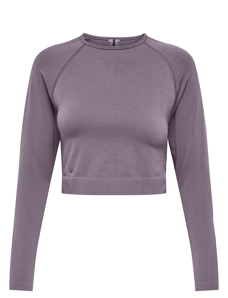 Only Play - ONPJIJI SEAM LS TOP - crop tops - gray ridge - 0