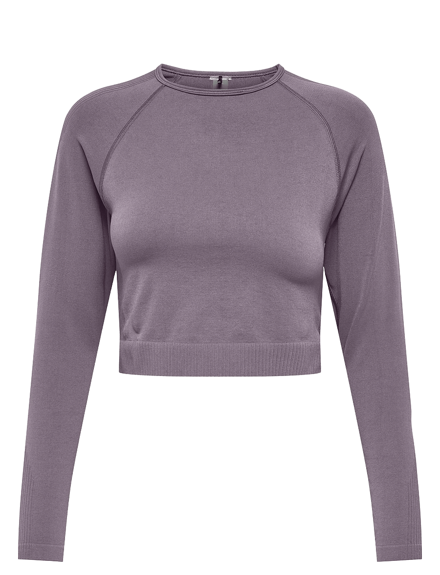 Only Play - ONPJIJI SEAM LS TOP - crop tops - gray ridge - 0