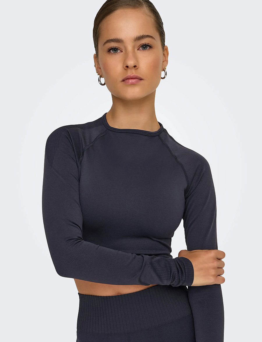 Only Play - ONPJIJI SEAM LS TOP - crop tops - night sky - 4