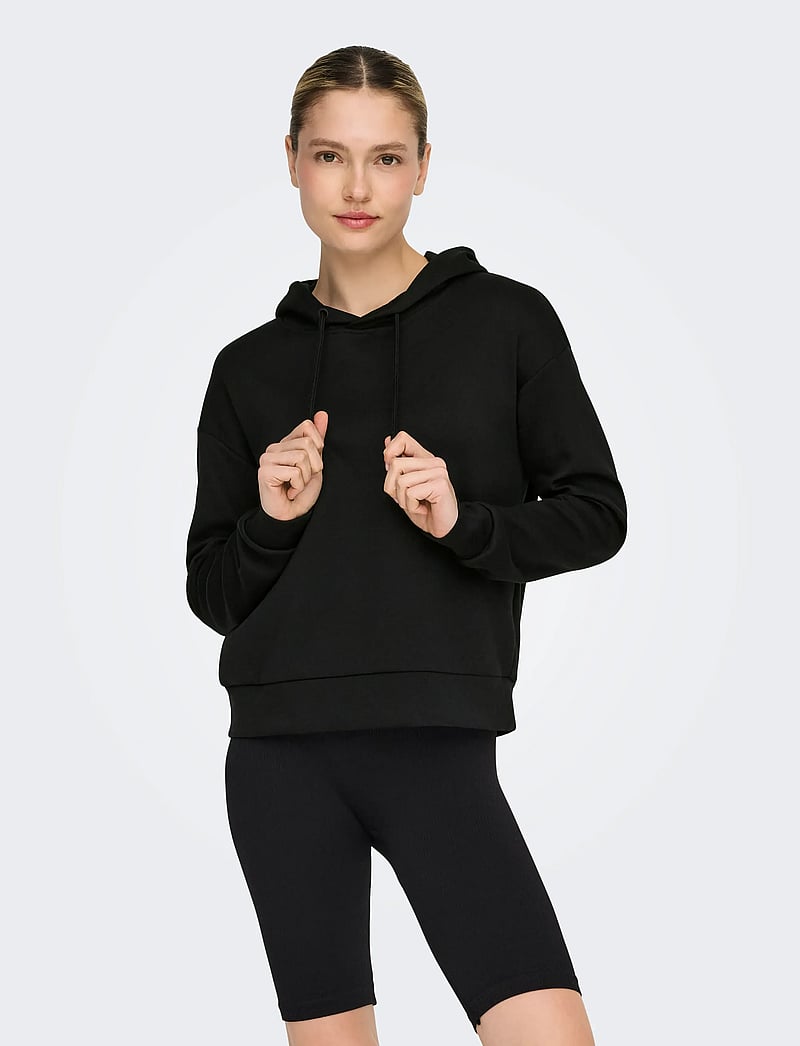 Only Play - ONPLOUNGE LIFE HOOD LS SWT NOOS - sweatshirts - black - 0