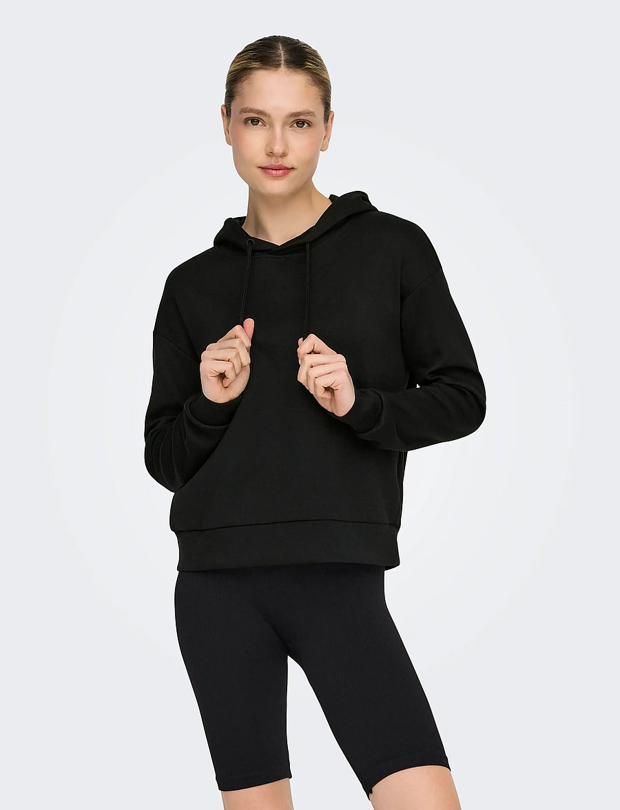 Only Play - ONPLOUNGE HOOD LS SWT NOOS - sweatshirts - black - 0