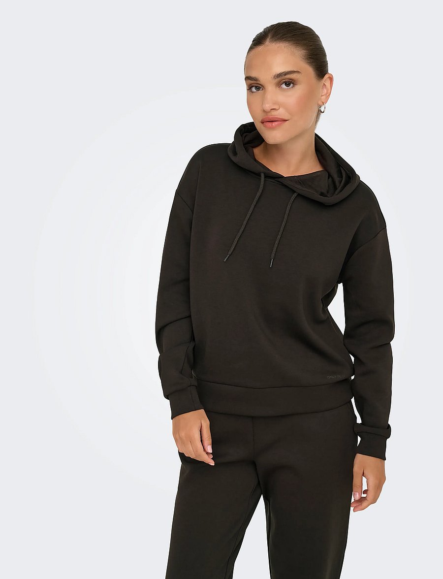 Only Play - ONPLOUNGE HOOD LS SWT NOOS - sweatshirts - chocolate torte - 0
