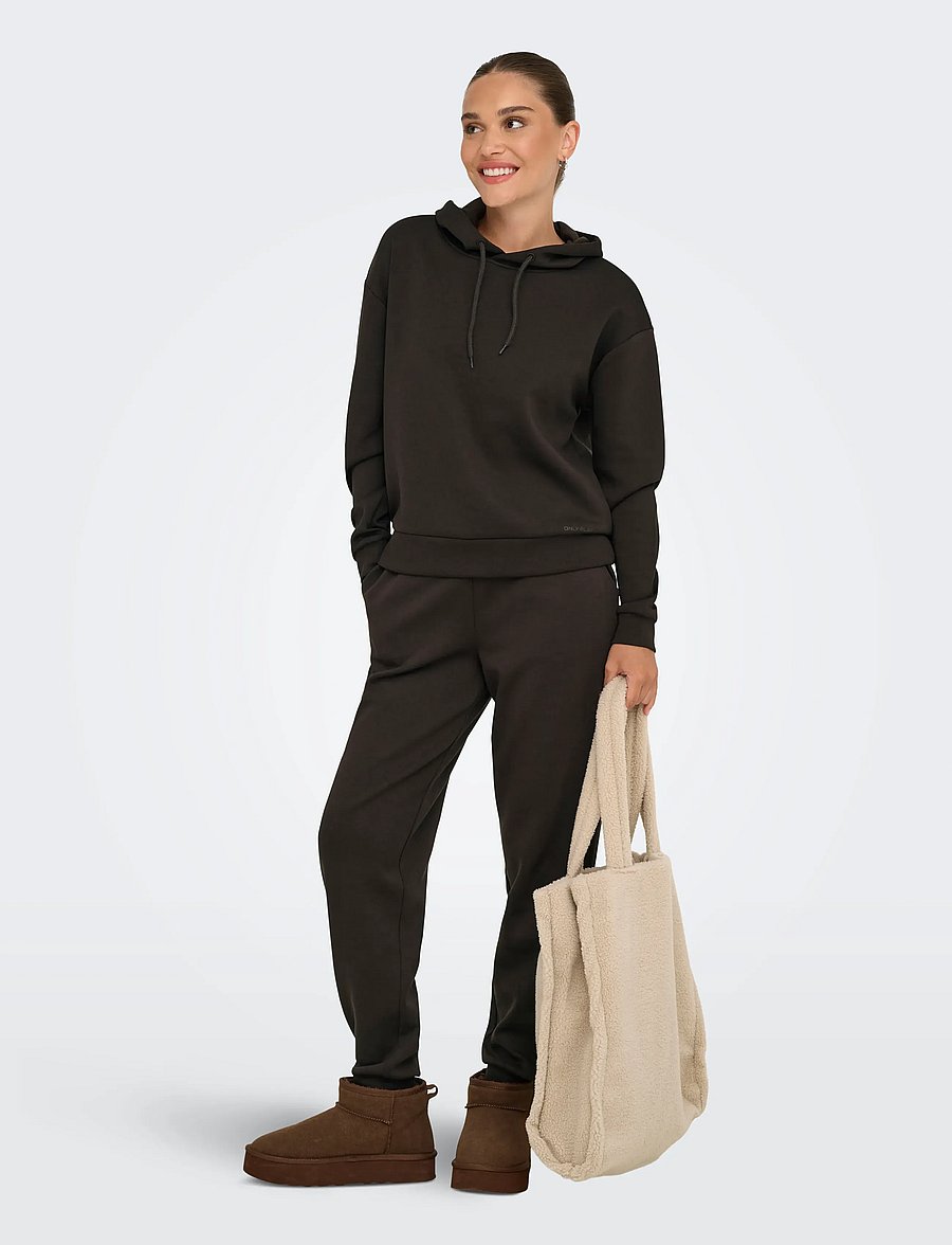 Only Play - ONPLOUNGE HOOD LS SWT NOOS - sweatshirts - chocolate torte - 5