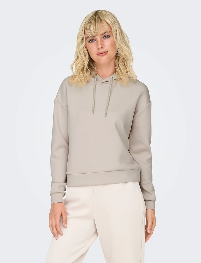 Only Play - ONPLOUNGE HOOD LS SWT NOOS - dressipluusid ja pusad - pumice stone - 0