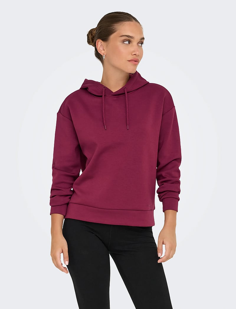 Only Play - ONPLOUNGE HOOD LS SWT NOOS - dressipluusid ja pusad - rhododendron - 0