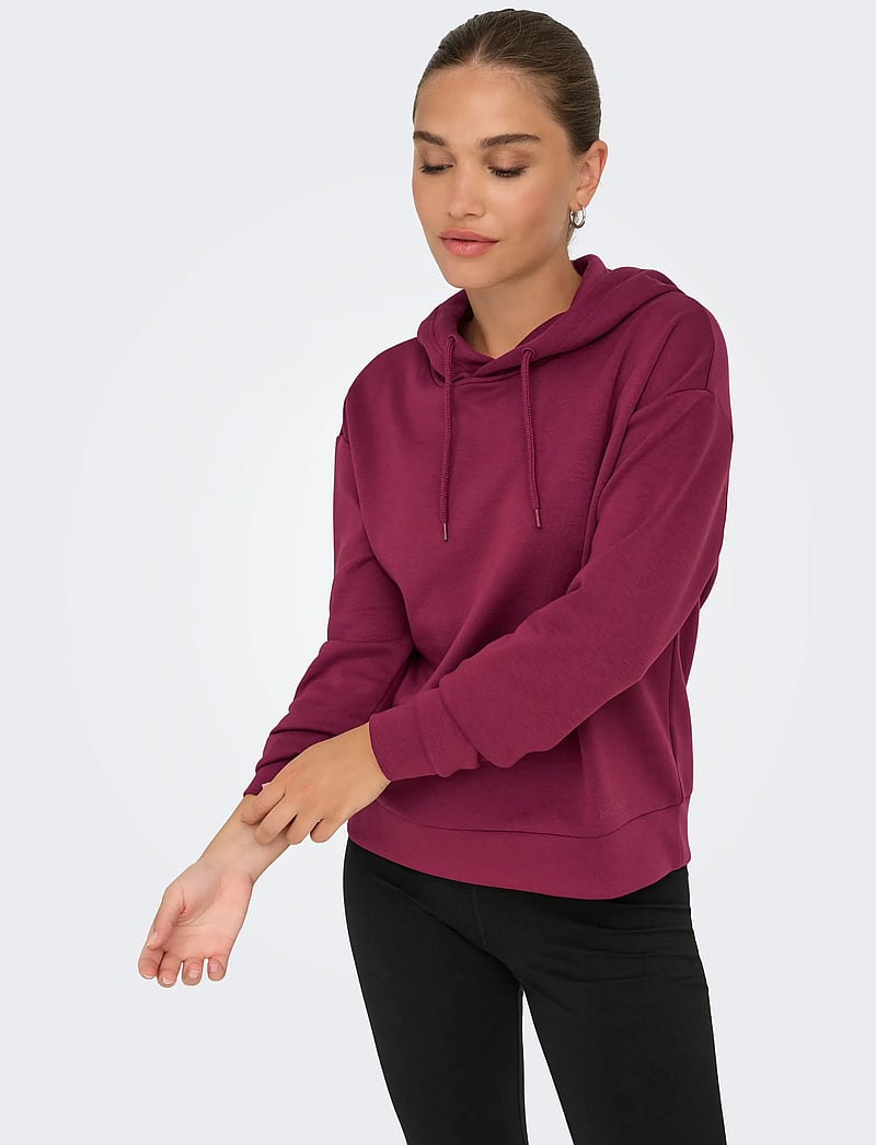 Only Play - ONPLOUNGE HOOD LS SWT NOOS - dressipluusid ja pusad - rhododendron - 4