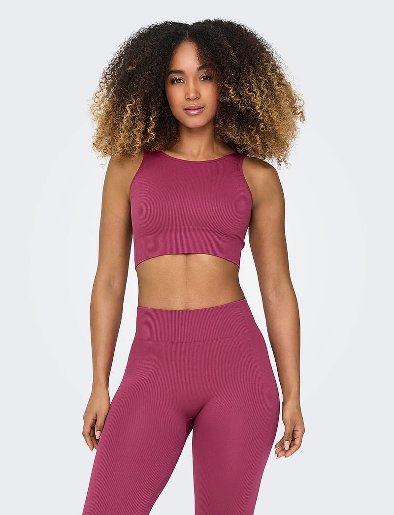 Only Play - ONPJAIA UN SL SEAM SHORT TOP NOOS - crop-tops - beaujolais - 0