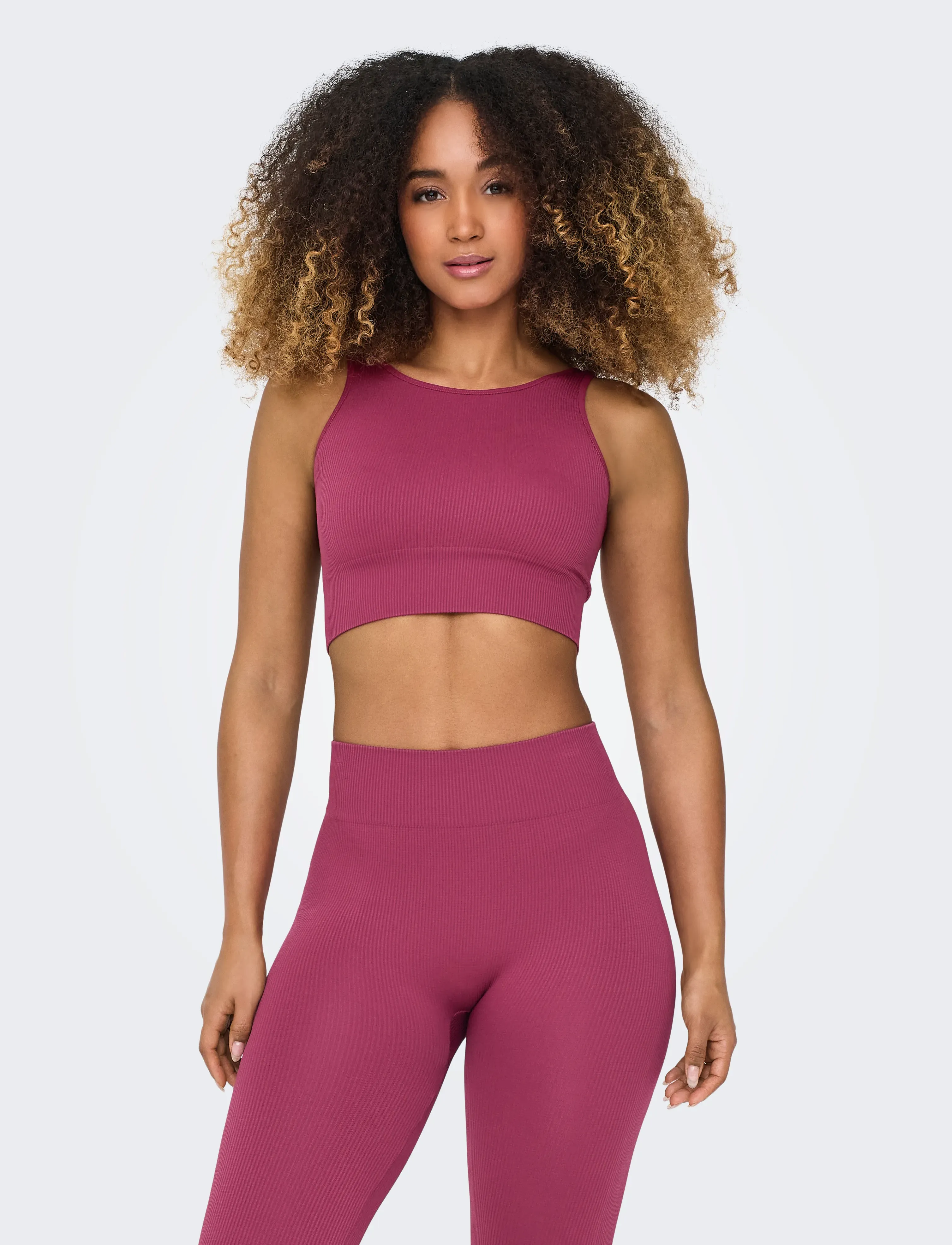 Only Play ONPJAIA UN SL SEAM SHORT TOP NOOS - T-shirts & Toppar - BEAUJOLAIS / burgundy
