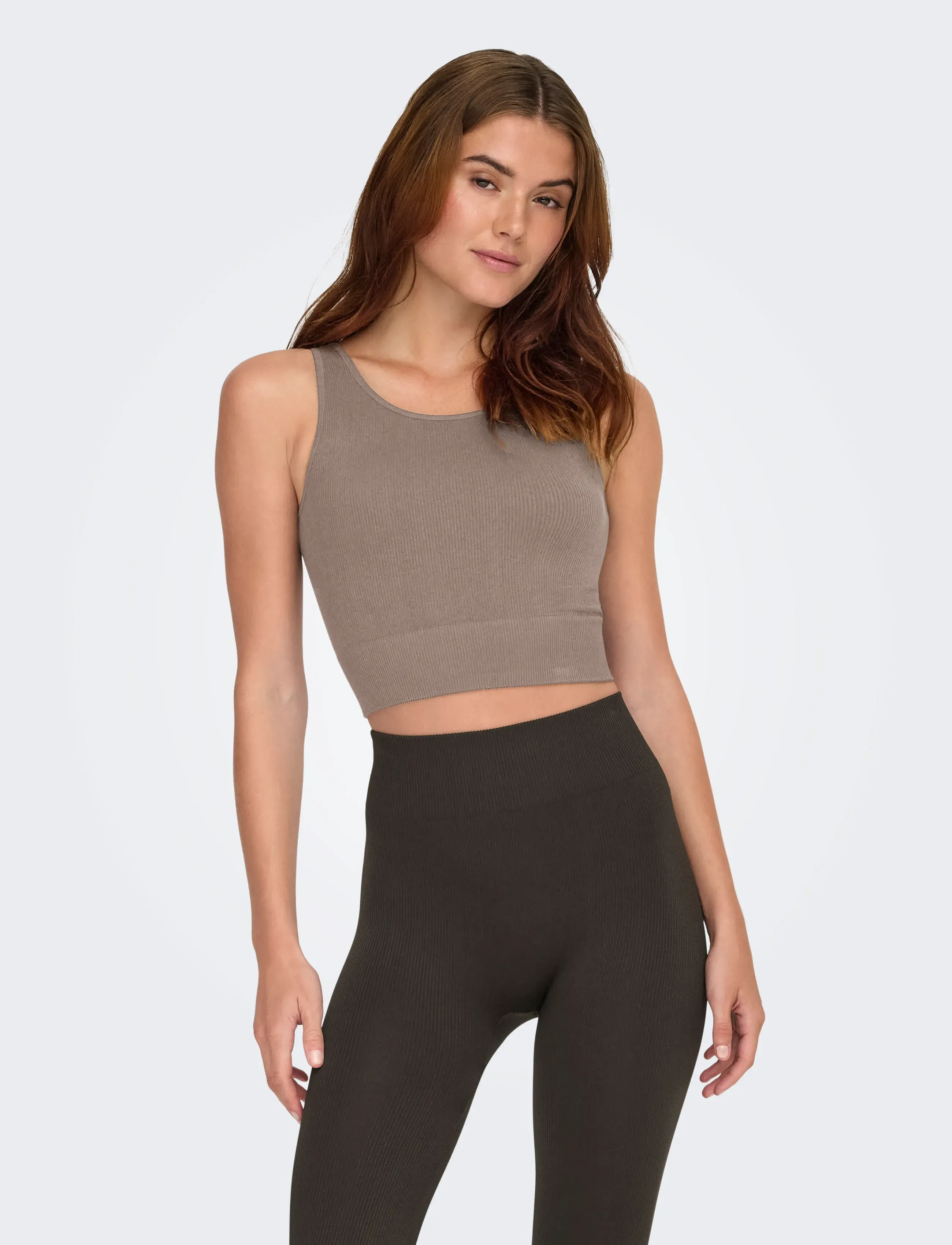 Only Play ONPJAIA LIFE UN SL SEAM SHORT TOP NOOS - Crop tops - FALCON / brown
