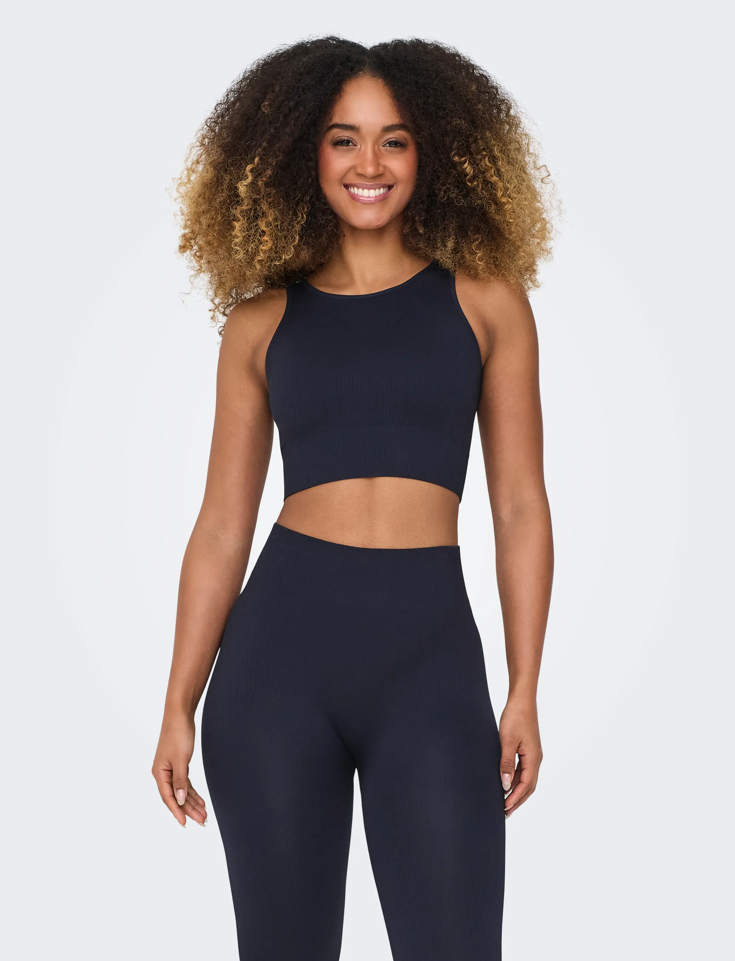 Only Play ONPJAIA LIFE UN SL SEAM SHORT TOP - Crop tops - NIGHT SKY / navy