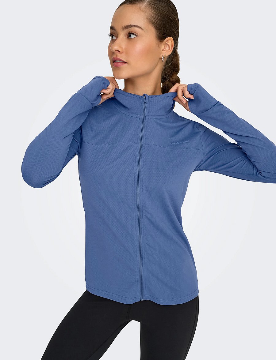 Only Play - ONPMILA HOOD FZ LS TOP NOOS - overdele - coastal fjord - 0