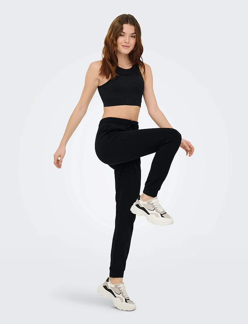 Only Play - ONPMELINA LIFE MW SLIM SWT CUFF PNT NOOS - joggingbukser - black - 4